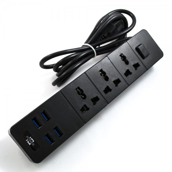 Regleta Cargador USB 4PT Fast Charge TB-T08 / 3 salidas de corriente / 2500W