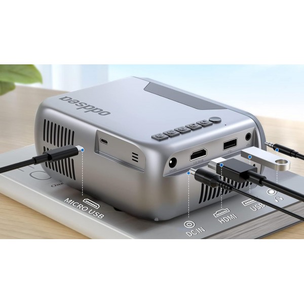 Mini Proyector Portatil Oddsea VF240 / 1080P / Compatible con iPhone, Android, USB, TV