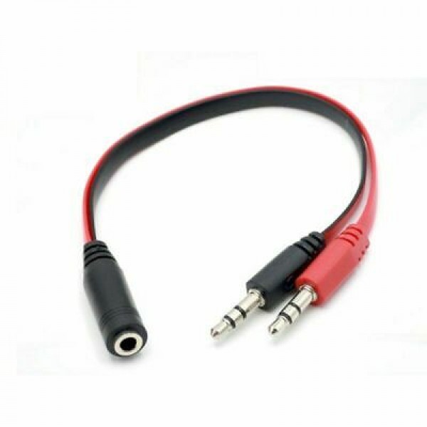 Adaptador de audio 2 x 3.5mm macho / 1 x...