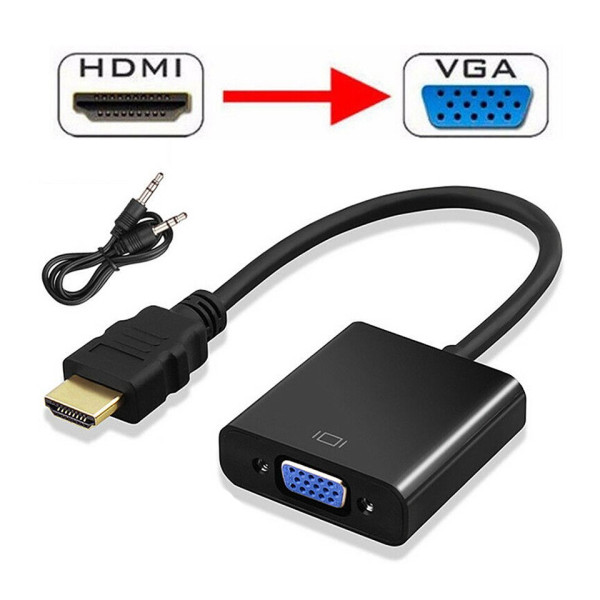 Adaptador HDMI macho a VGA hembra con ca...