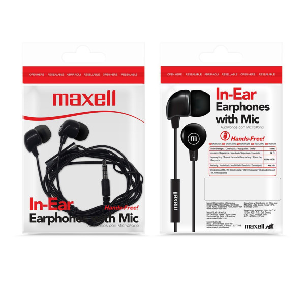 IN-BAX Audifonos Maxell con microfono