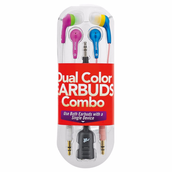 Audifonos Maxell CEC-4 Dual Color Earbuds Combo