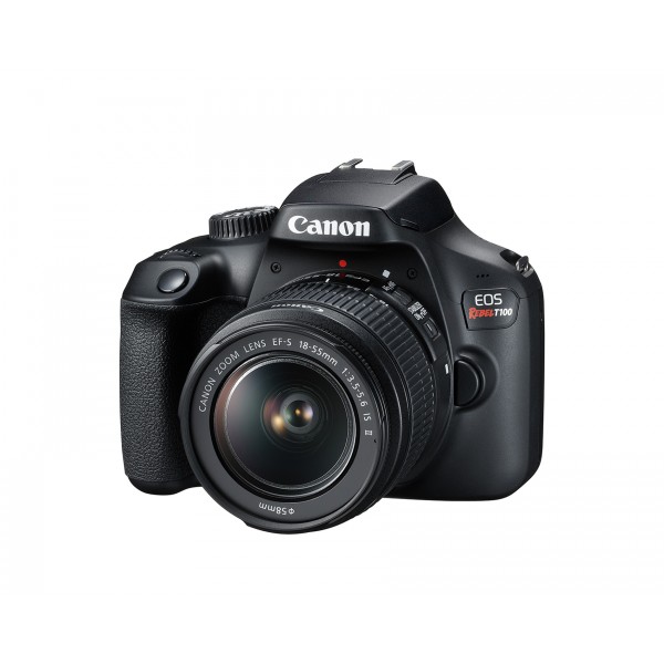 Camara fotografica Canon EOS Rebel T100 EF-S 18-55 III Kit / Zoom lens EF-S18-55mm f/3.5-5.6 III / strap / batttery charger