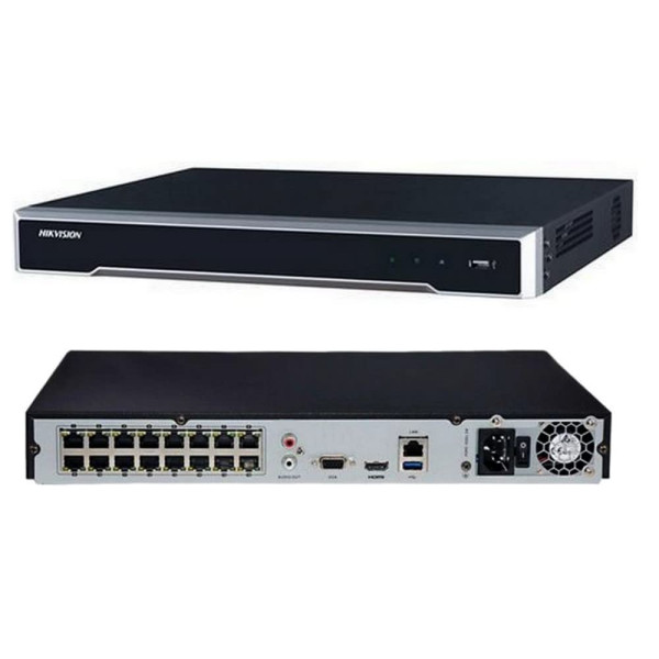 NVR HIKVision DS-7616NI-Q2-16P 16PT POE 4K H.265+ 8PM HDMI/VGA / Soporta 2 HDD