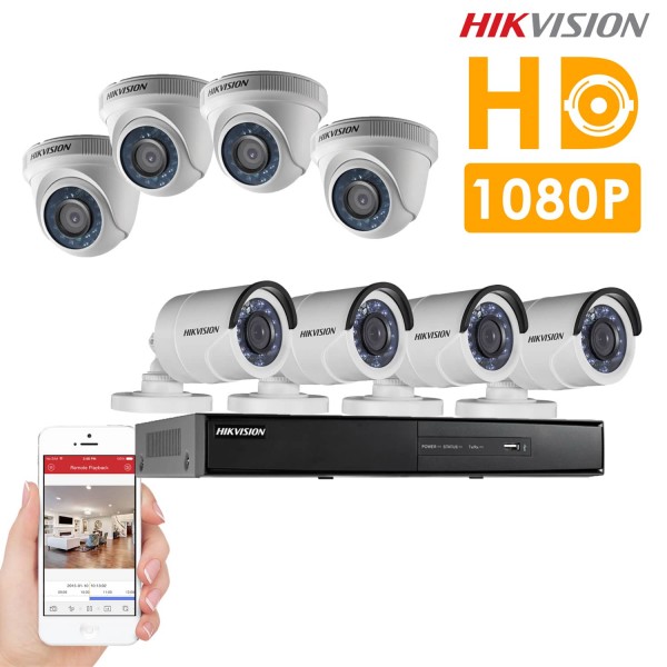 Kit de Vigilancia Hikvision 8 Camaras 1080P Disco 2TB