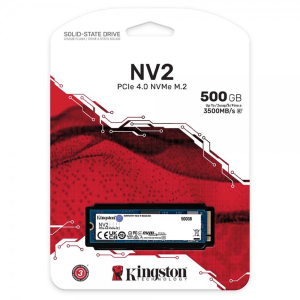 Disco SSD NVMe M.2 Kingston 500GB NV2 SNV2S/500G