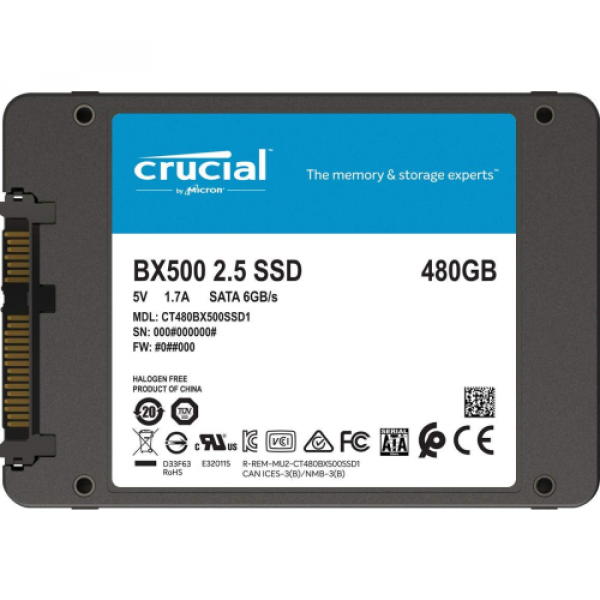 Disco Duro SSD HD Crucial 480GB 2.5 SATA...