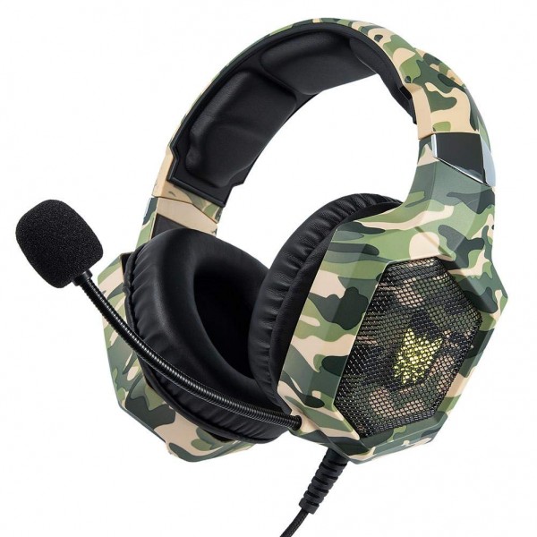 Headset Onikuma K8 camuflaje 1 conector + adaptador 2 en 1 3.5mm