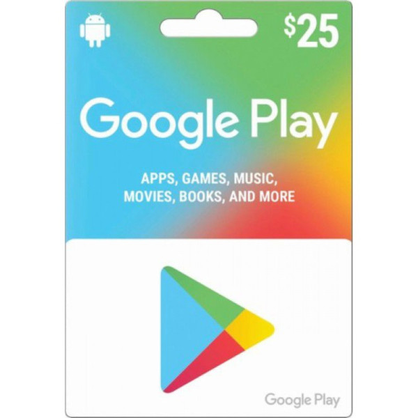 Google Play Card $ 25.00 ( CUENTA DE USA...