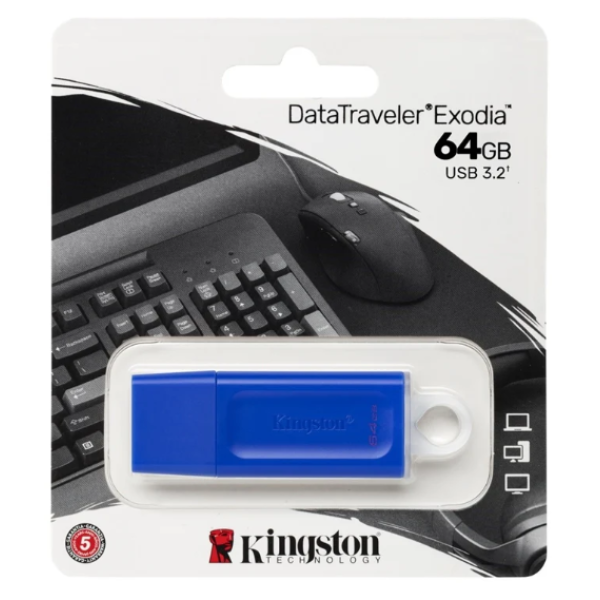 Memoria USB Kingston Data Traveler Exodia 64GB USB3.2/ Azul