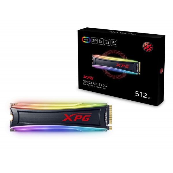 XPG Spectrix S40G 512GB RGB M.2 2280/ PCIe Gen3x4/ NVMe 1.3/ 3D NAND