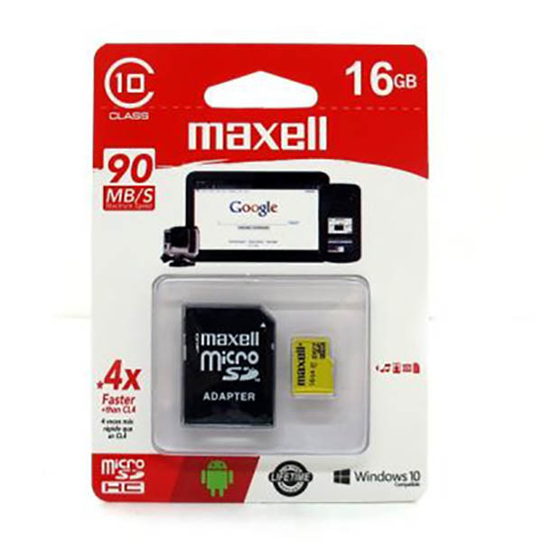 Memory Card Micro SD Maxell 16GB
