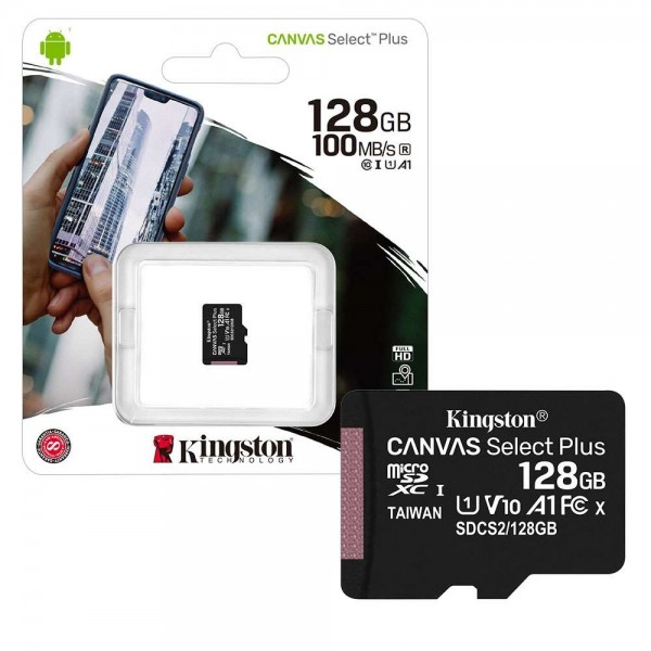 Memory Card Micro SDXC Kingston 128GB Clase 10 Canvas 100MB/s