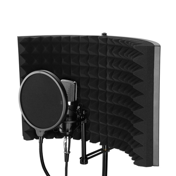 Panel para aislamiento de microfono de grabación con filtro pop, espuma absorbente AU-MIS50 