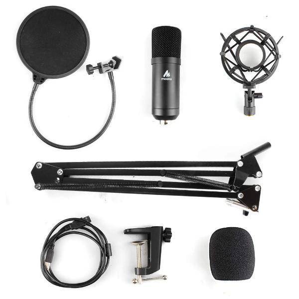 Kit de microfono Maono para podcast  / Base, condensador de podcast y microfono AU-A04 USB