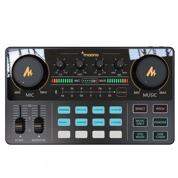 Consola portátil para produccion Maonocaster Lite con botones de efecto/ AU-AM200