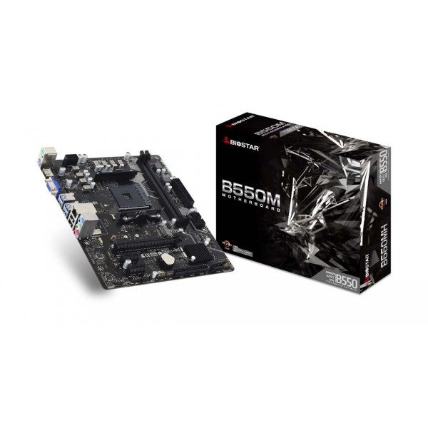 Motherboard Biostar B550MH AMD B550 AM4/ Ryzen 5/ Micro ATX/ 2x DDR4 4400Mhz/ 1xM.2/ PCIe 4.0/ HDMI/ DVI-D/ GbE