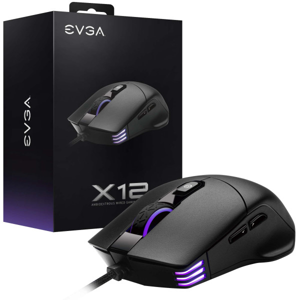 Mouse Gaming EVGA X12 8KHz/ Sensor Doble/ Programable/ 16,000 DPI/ RGB