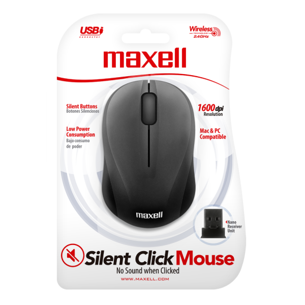 Mouse inalambrico Maxell Silent Click Mouse / Modelo: MOWL-300