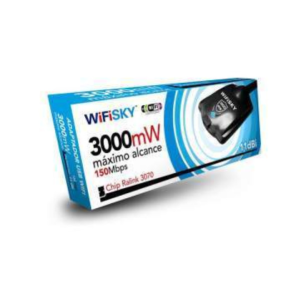 Adaptador USB WifiSky 3000mW 150Mbps 11d...