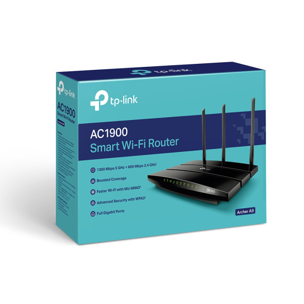 Router Inhalambrico TP-Link Archer A9 AC1900 Wireless Dual Band Gigabit LAN MU-MIMO