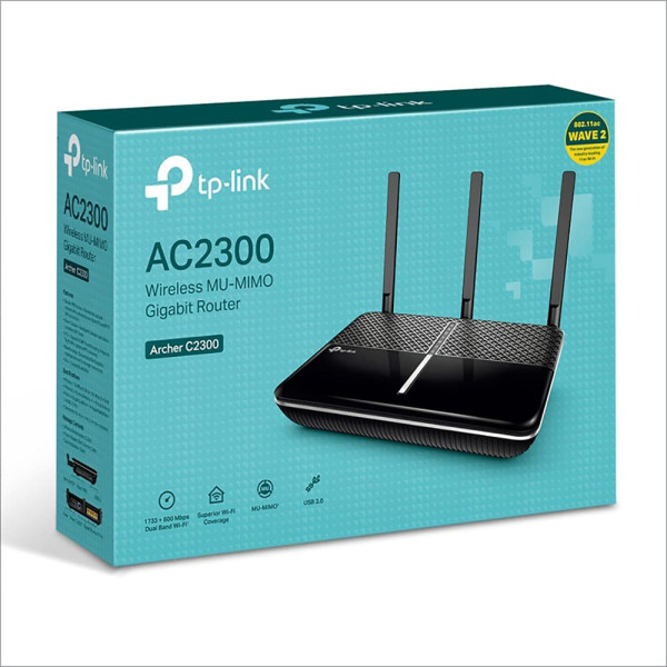 Router Inhalambrico TP-Link Archer C2300 MU-MIMO Wireless Dual Band 1733Mbps 2.4Ghz/ 600Mbps 5.0Ghz Gigabit Router IPv6
