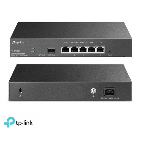 Router Gigabit VPN TP-Link ER7206 / 1 x GIGABIT WAN + 5 X GIGABIT RJ45 (1XWAN + 2XWAN/LAN + 2LAN)