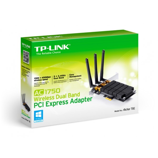 Tarjeta TP-Link Archer T8E AC1750 PCI-Express dual band 5Ghz: 1300Mbps + 2.4Ghz: 600Mbps)