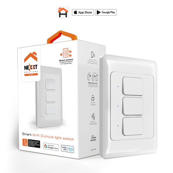 Nexxt Home Smart Wifi 3 circuit light sw...
