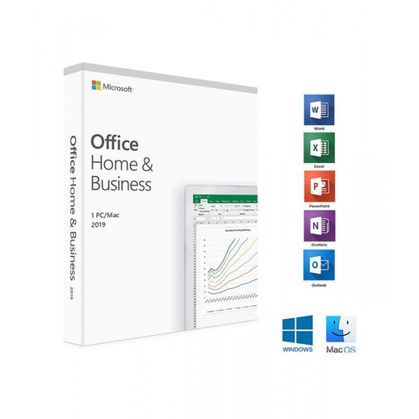 Microsoft Office 2019 Home and Business (Word, Excel, Powerpoint, One Note, Outlook)