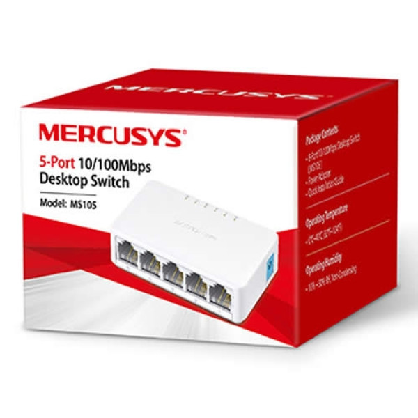 Switch Mercusys 5 puertos 10/100 Mbps