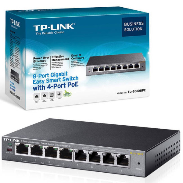 Switch TP-Link TL-SG108PE Gigabit 8pt 4 ...
