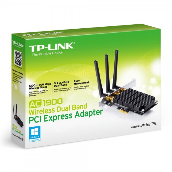 Tarjeta TP-Link AC1900 T9e PCI-Express dual band 5Ghz: 1300Mbps + 2.4Ghz: 600Mbps)