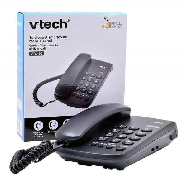 Telefono alámbrico de mesa o pared / Vtech VTC100