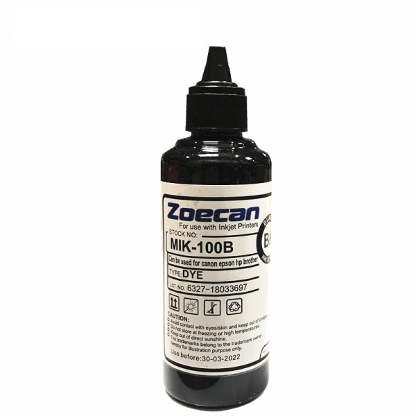 Botella de Tinta para Canon / Epson / Hp / Brother / Color negro / 100 ml