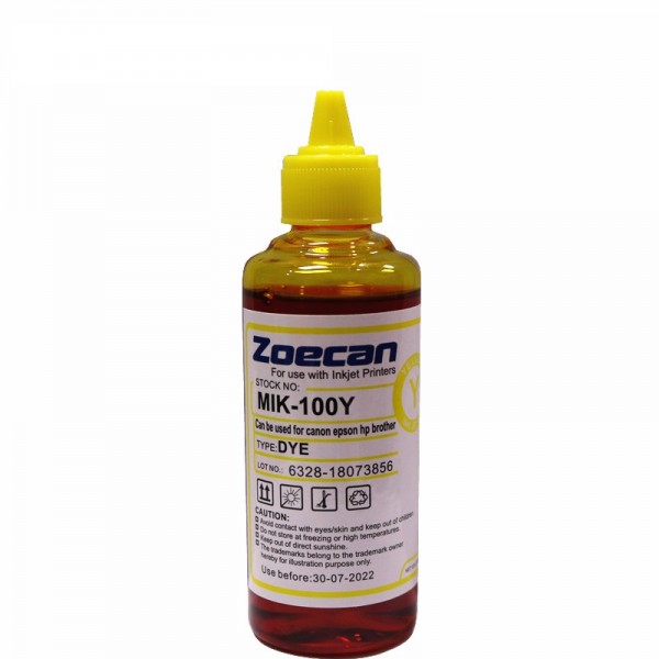 Botella de Tinta para Canon / Epson / Hp / Brother / Color yellow / 100 ml