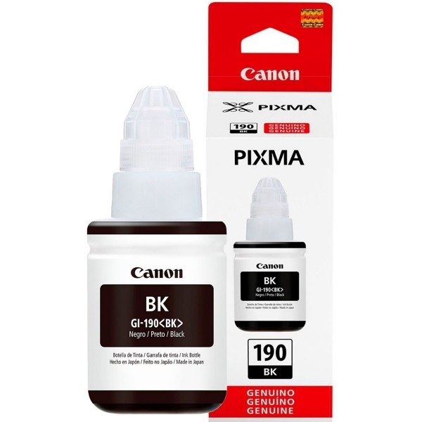 Botella de Tinta Canon GI-190BK Negro