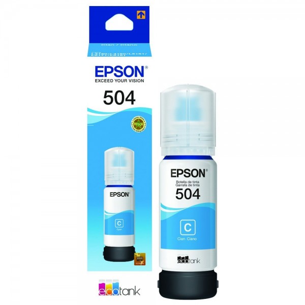 Botella de Tinta Epson 504 Cyan para L4150 L4160 70ml